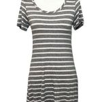 Olivia Rae NWT Gray White Stripe Crisscross T-Shirt Dress New Photo 0
