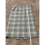 Jones New York petite women wool midi skirt blue plaid size closure size 10P Photo 4