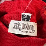 St. John VINTAGE  color block long sleeve knit Mini dress red black sz 6 Photo 3