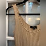 Lulus Wicked Games Dark Beige Bodycon Ribbed Midi Dress Size Large L NWT Photo 2