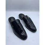 Adrianna Papell Panama Black Crinkled Patent Leather Studded Mules Photo 1