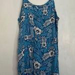 Clear Blue Sky Hawaiian Floral Print Dress. Size L Photo 0
