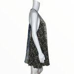 Free People  Dress Womens Small Blue Black Onyx Printed Small Talk Mini Edgy Rock Photo 1