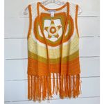 American Vintage Crochet Star Vest Orange Multi - M NWT Photo 7