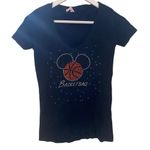 Cotton Heritage short sleeve tshirt Mickey Mouse bling basketball medium Black Photo 0