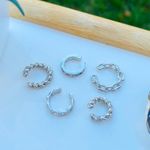 5 Pieces Silver Tone Ear Cuff Set Photo 2