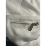 Quacker Factory V Neck Short Sleeve White Top W/ Zip Rhinestone Accent Pocket 3X Photo 3