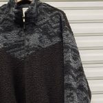 Reebok  Core 10 Oversized Sherpa Jacket Womens Large Black Cozy Outdoor Fall Photo 6