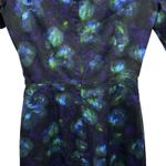 Jigsaw peacock dress size 8 navy blue‎ green shift stretch lined half sleeve Blue Photo 6