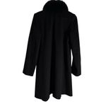 Fleurette Loro Piana Italian Wool Black Fox Fur Trim Collar Coat Size 10 Photo 10