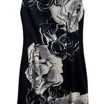 Vince Camuto Black Floral Scuba Fit and Flare Sheath Dress Zipper Back Size 4 Photo 0