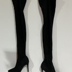 Woman’s Dominique Size 7.5 Black Faux Suede Stiletto Heel Otk Tall Boots 702 Photo 0