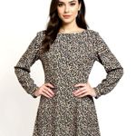 Loft Animal Print Long Sleeve Shift Dress Womens Sz XS/S Mini Photo 2