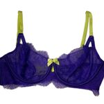 Victoria's Secret Victoria Secret Bra Very Sexy Unlined Lace Demi 32B Purple & Neon Yellow VS Photo 1