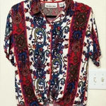 Carolina Colours Vintage‎ Colorful Button Down Blue Size M Photo 0