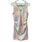 Venus  Pastel Tie Dye Rhinestone Ruched Side Sleeveless Midi Dress Womens Large Photo 7