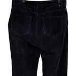 ZARA Corduroy Straight Leg High Rise Cropped Pants Trousers Raw Hem 31 Black Photo 4