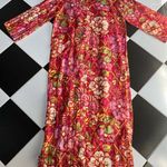 Vintage 60s Marita by Anthony Maruto House Dress Red Pink Metallic Gold size M Multiple Size M Photo 0