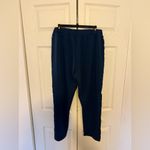 Andrew Marc  Women's Scuba Satin-Trim Slim-Leg Pants Navy Blue Knit Pants Large Photo 7