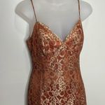 American Vintage Vintage 90s Alchemy New York long lace gown orange gold metallic size 4 boho Photo 1