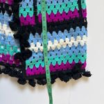 Free the Roses Colorful Crochet Hooded Cardigan Size XS/S NWT Blue Photo 5