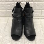 Parker & Sky Parker &‎ Sky Black Shoe Heels Open Toe Zipper Back Women's Size 8.5 Photo 1