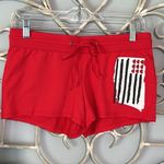 No Boundaries Stars Stripes American Cotton Shorts Red Knit Womens Small Comfy Knit Photo 5
