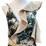 PatBo Plunge Neckline Green Tropical Palm Print One Shoulder Jumpsuit SZ 8 NWT Photo 2