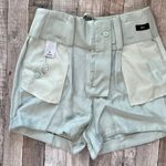 EXPRESS NWT Super High Waist Pleated Belted Paperbag Shortie Green Shorts Sz 10 Photo 4