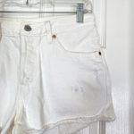 Levi's 501 Shorts In With The Band White Denim Size 28 Revolve Button Fly Photo 6