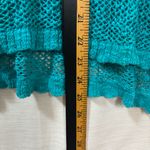 American Eagle  Lightweight Open Knit Crocheted Cottagecore Y2K Teal Sweater S Photo 7