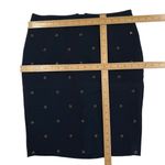Ann Taylor Embellished Ponte Fitted Skirt Dark Navy Women's Size 8 Beaded Mini Photo 6