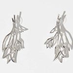 Oscar de la Renta NWT  Floral Bouquet Drop Earrings Silver Color Photo 0