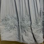 FOR THE REPUBLIC  Smocked Skirt Women’s Size 14 Cotton Lined Flowers Circle Blue Photo 2