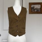 Madewell 100% Cotton Tan khaki Button-Front Vest tortoiseshell buttons 00 Photo 1