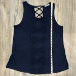 Maurice's  Navy Sleeveless Criss-Cross Back Shirt  Crochet Detail Tank Top Size L Photo 1