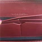 EUC Bulgari Long Zippy Leather Wallet, Box, Tissue Paper. Cream and Burgundy Photo 2