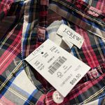 J.Crew NWT  Red Tartan Button-front Ruffled Collar At891 Button-down Shirt Photo 3
