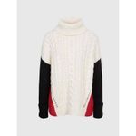 Reiss ‎ JAN COLOUR BLOCK CABLE KNIT ROLL-NECK JUMPER XS Photo 2