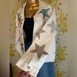 All The Stars Rhinestone Denim Jacket in White size M Size M Photo 5