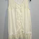 Olive Des Olive Sleeveless Lace Ruffle Cream Dress Cottage Core Boho Coquette Size M Photo 0