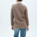 Mango  | Oversized Wool Blend Button Knit Sweater Cardigan in Brown Photo 2