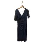 Betsy and Adam  Women's Lace-Top Waterfall-Detail Gown Size 14W Photo 10