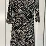 Connected Apparel Connected Dress Size 12 Black And White Animal Print Photo 0