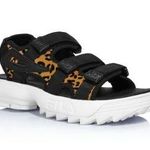 FILA  disruptor Black and cheetah chunky platform sandals SZ 5 / In amazing condition  Photo 0