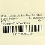 Meshki  NEW Cheyenne Long Sleeve Plunge Back Bodysuit Bodycone‎ Small Photo 4