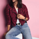 White House | Black Market Lace Moto Biker Jacket Women’s Size S Photo 0