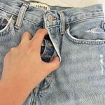 AGOLDE Long Parker Distressed Denim Shorts Light Wash Button-Fly Womens 24 Photo 3
