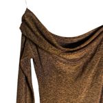 Significant Other Liliana Brown Bronze Metallic Long Sleeve Draped Column Gown 2 Photo 7