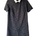 Forever 21  Women's Small Preppy Collared Black Lace Mini Dress Short Sleeves Photo 3